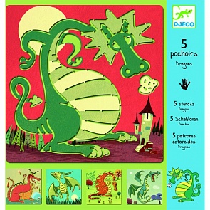 Трафареты для рисования – Драконы (Djeco, 08856k)